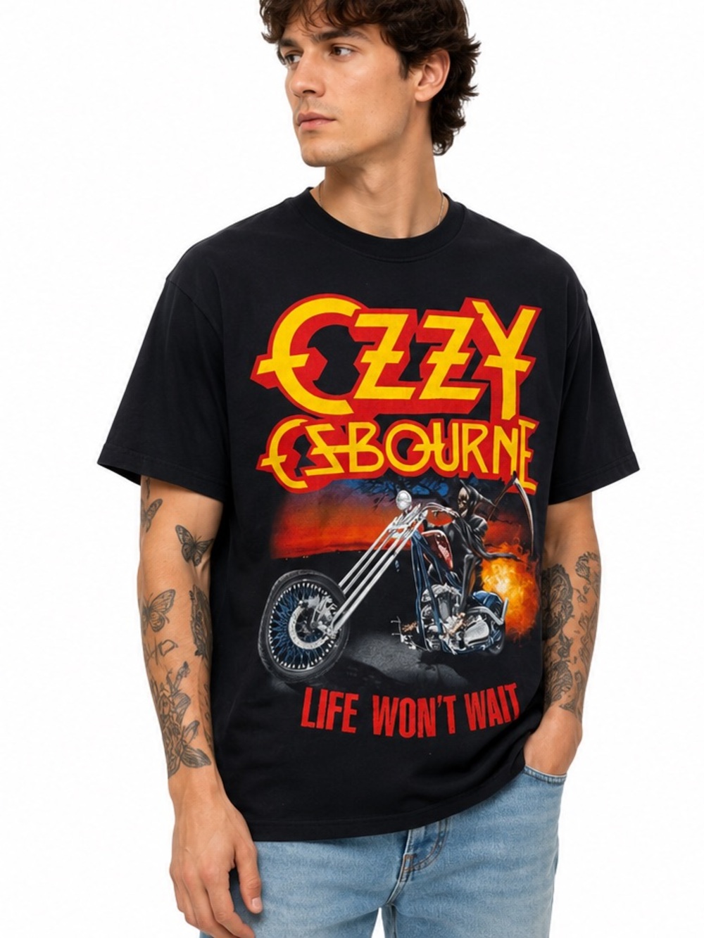 Ozzy Osbourne Life Won’t Wait Tour Graphic Band T-Shirt Medium Black